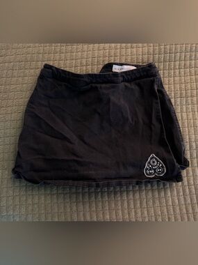 DOLLSKILL black Mini skort with Embroidered Ouji Patch